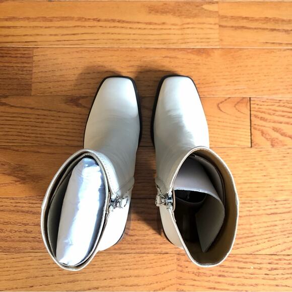 SAM EDELMAN WINNIE Ivory Leather Block Heel Bootie Women’s Size 8 - Picture 12 of 16